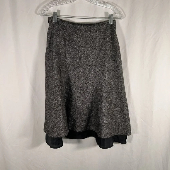 Talbots Midi Skirt Women's 6 Petite Grey Wool Silk Blend Side Zip Pull On - Picture 5 of 7